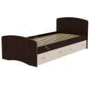 Кровать-6 одинарная (800/900*2000) с 2-мя ящиками Венге/Млечный дуб