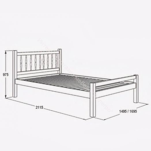 Кровать -10 двойная с фигурными спинками из массива 1400*2000 (Фант)