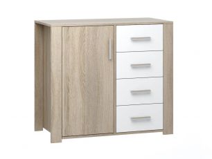Сопрано Комод No 1 (ш928*г459*в823мм) Дуб Сонома/Белый