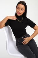 Водолазка женская с коротким рукавом 32105 [черный]