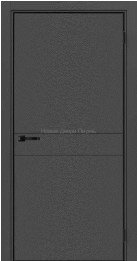 Межкомнатная дверь Matrix 52 Dark Grey с чёрным алюминием