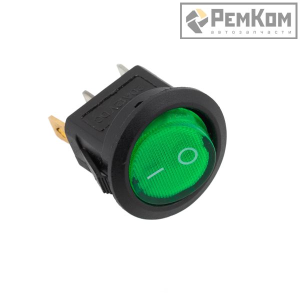 RK05063 * Выключатель с подсветкой, круглый зеленый 20А 12V DC