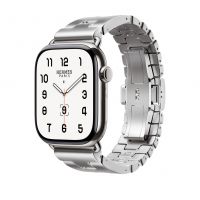 Часы Apple Watch Hermès Series 11 GPS + Cellular 46mm Silver Titanium Case with Satiné Grand H (Размер L)