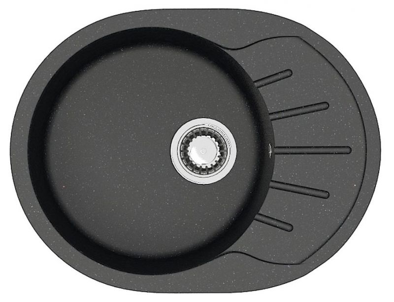 Кухонная мойка AZARIO Light 575х440х215 искусственный мрамор, Черный CS00079920