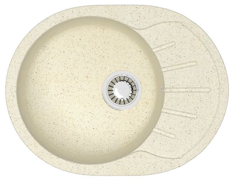 Кухонная мойка AZARIO Light 575х440х215 искусственный мрамор, Бежевый CS00079919