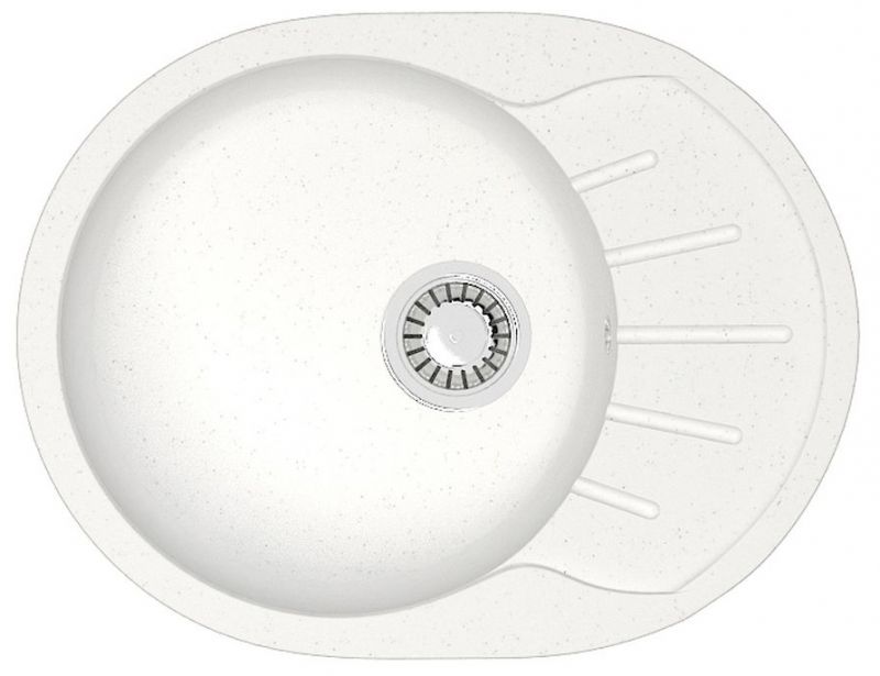 Кухонная мойка AZARIO Light 575х440х215 искусственный мрамор, Белый CS00079917