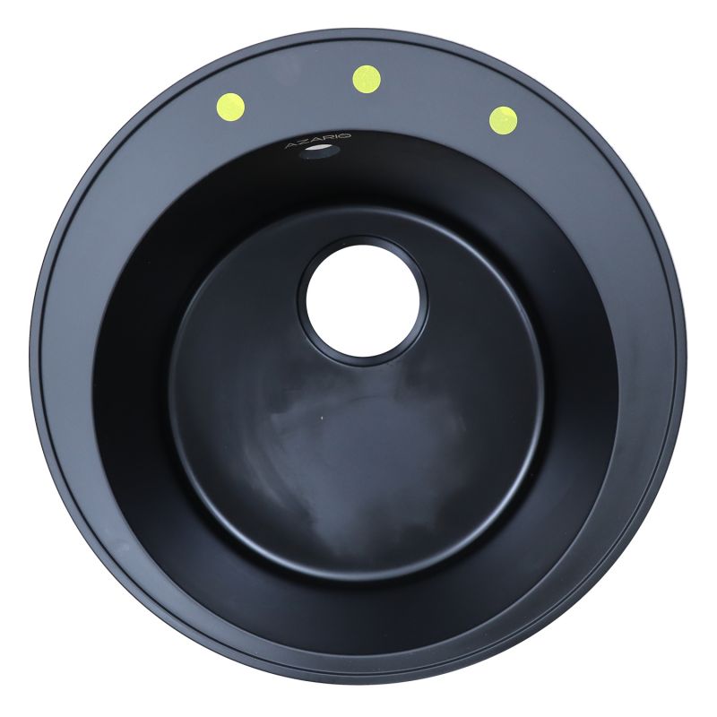 Кухонная мойка AZARIO Sivas 480х480х197 кварцевая, круглая, Черный CS00097657