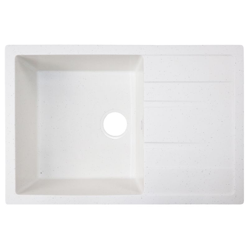 Кухонная мойка AZARIO Rio 750x505x185 искусственный мрамор, с крылом, белый крап CS00105231