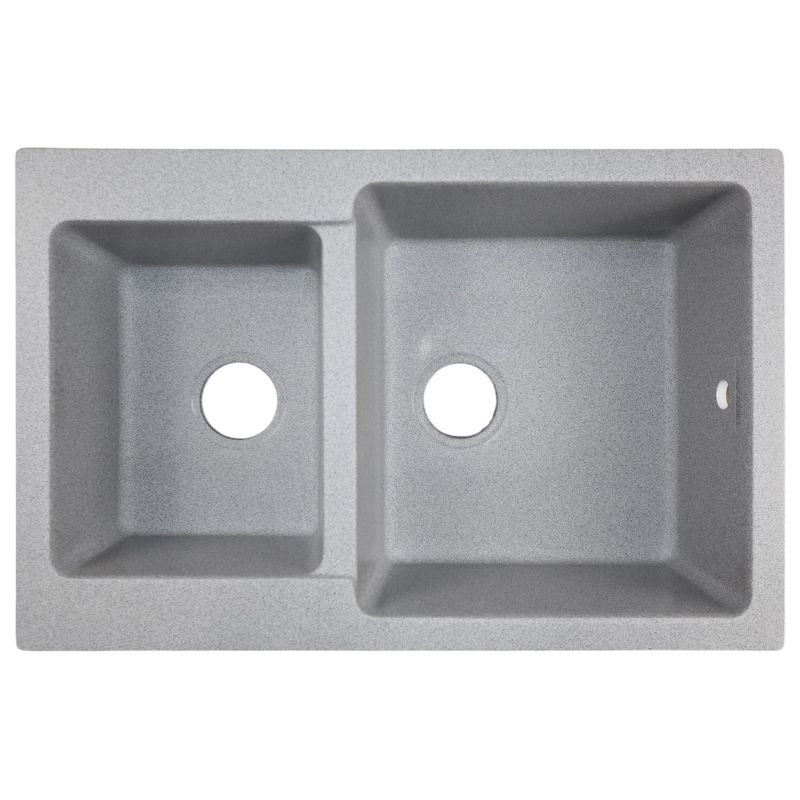 Кухонная мойка AZARIO Ostin 770x510х210 искусственный мрамор, двойная, серый CS00105243