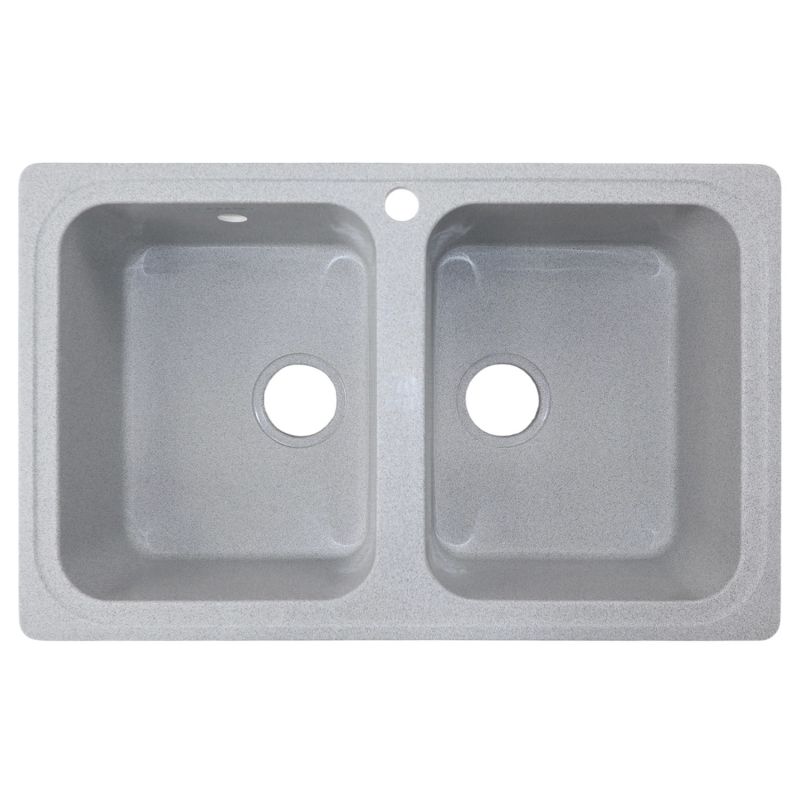 Кухонная мойка AZARIO Alba 780x490x190 двойная, искусственный мрамор, серый CS00105219