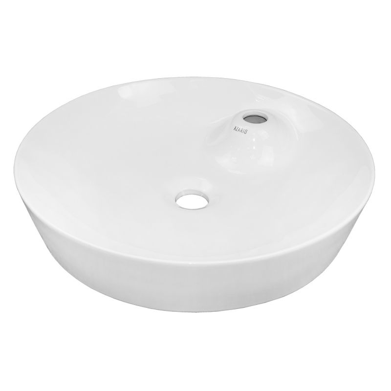 Раковина накладная Azario 480х480х95 круглая, белый глянец AZ-3202