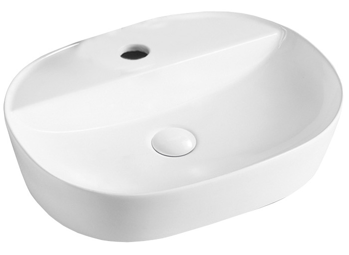 Раковина накладная Azario 505х385х120 овальная, белый AZ-2202