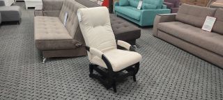 Кресло-маятник Leset Блисс Венге ткань Antonio ivory, 7