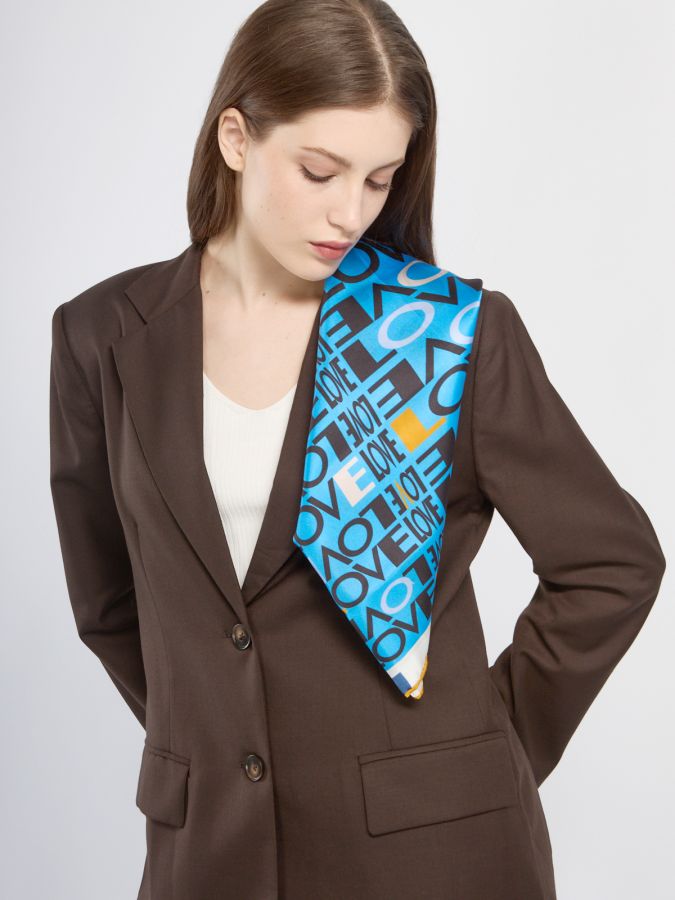 Платок женский шелк 90х90 E04-8377-12 ELEGANZZA