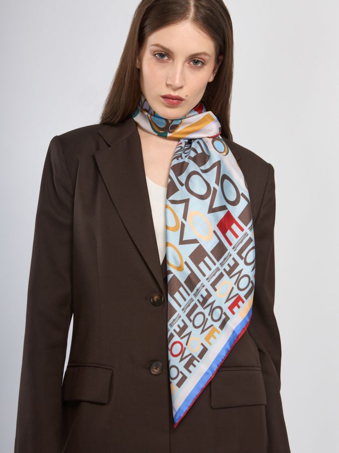 Платок женский шелк 90х90 E04-8377-11 ELEGANZZA