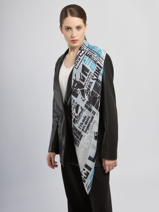 Платок женский шелк+шерсть+мод 120х120 BL16-8411-23 ELEGANZZA