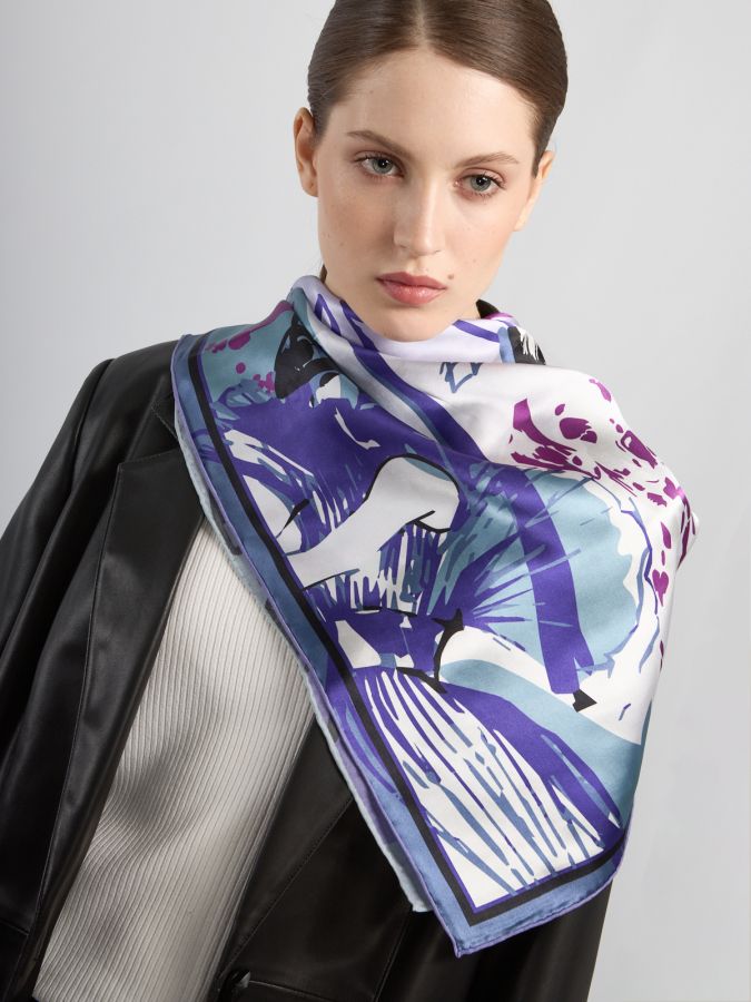 Платок женский шелк 86х86 SS03-8350-10 ELEGANZZA