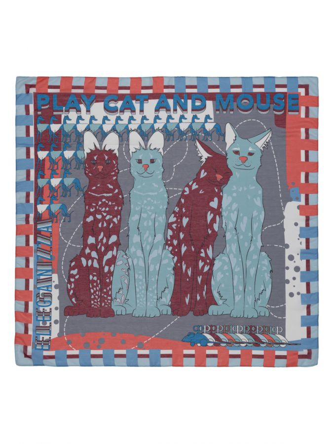 Платок женский шелк+хл 110х110 DR22-8445-08 ELEGANZZA