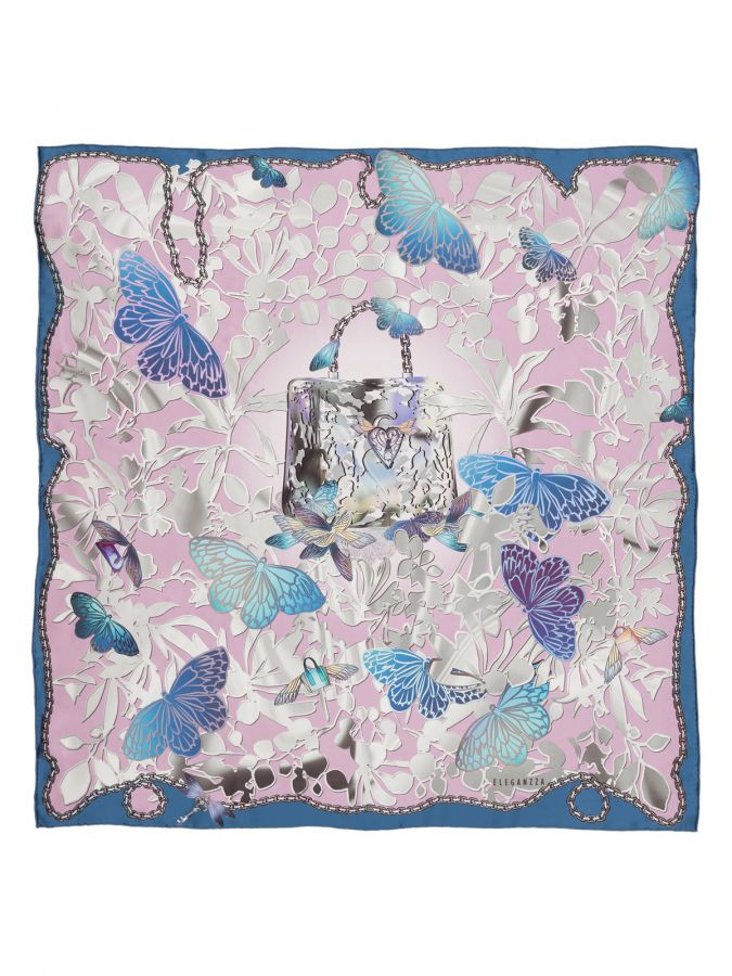 Платок женский шелк 90х90 E03-8448-05 ELEGANZZA