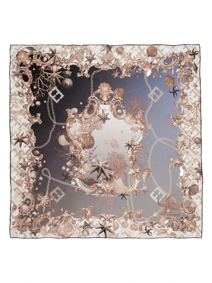 Платок женский шелк 90х90 E03-8449-19 ELEGANZZA
