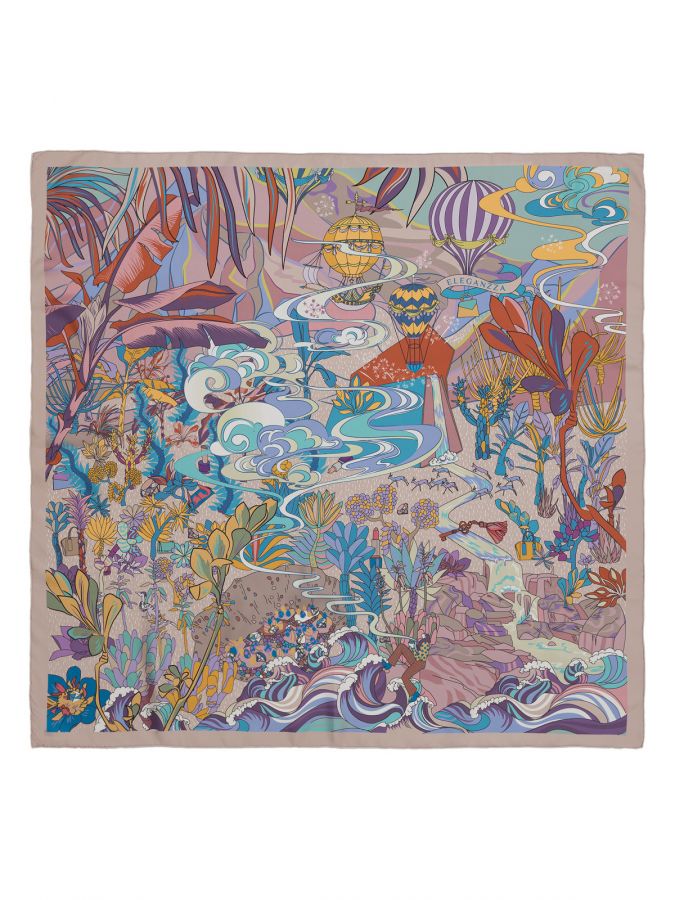 Платок женский шелк 90х90 E04-8456-05 ELEGANZZA