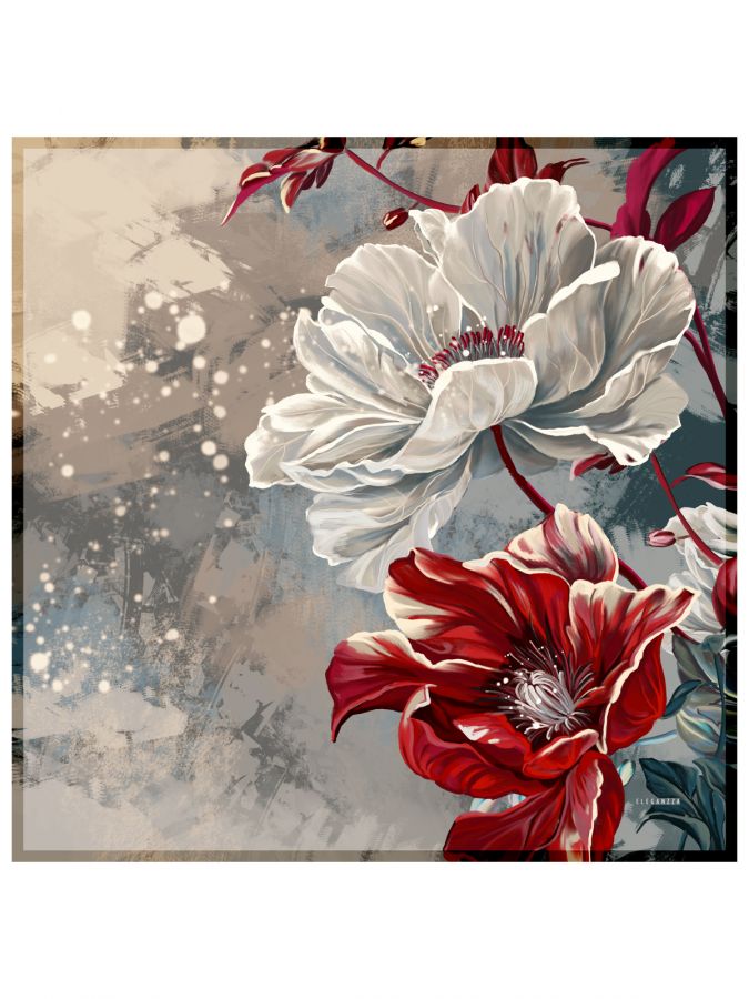 Платок женский шелк 90х90 E03-8493-07 ELEGANZZA