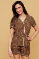 228 Пижама с рубашкой и шортами [коричневый]