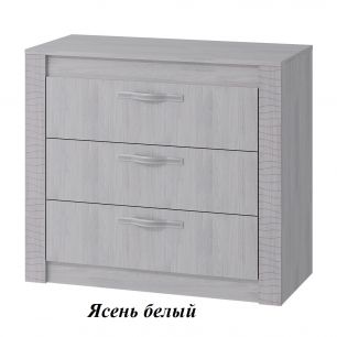 Комод "Монако" КМ-15 (ш964*г460*в850мм) Ясень белый