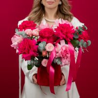 Шляпная коробка с французскими розами №3