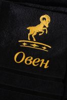 14418/10 Знаки зодиака полотенце махровое плотность 350гр [черный+овен]