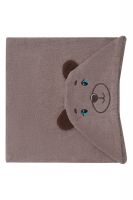 Полотенце-уголок махровый Звери 75*120 [кофейный]