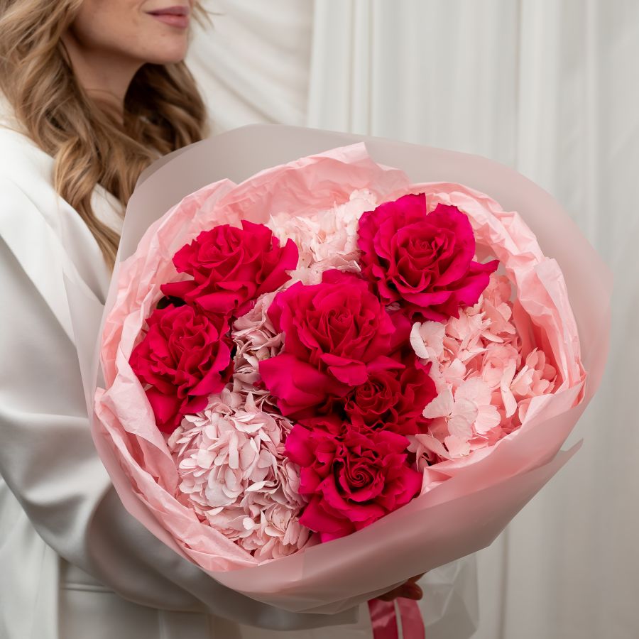 Букет для влюбленных с гортензией