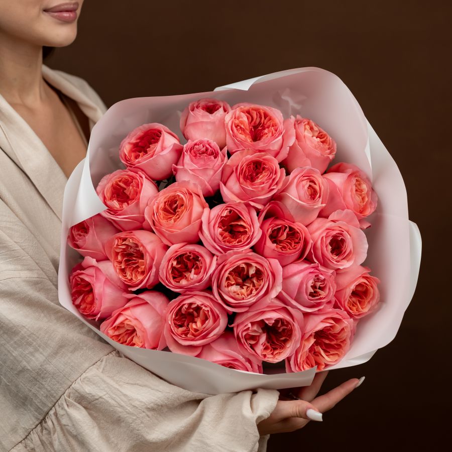 Розовая роза 25шт