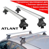 Багажник на крышу Renault Scenic 3, Атлант, крыловидные аэродуги