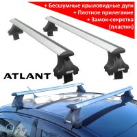 Багажник на крышу Chevrolet Cruze, Атлант, крыловидные дуги, опора Е