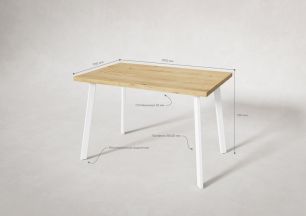 Стол нераздв. ДУБЛИН 32 КРАФТ В2 (1070*700*740мм), ЛДСП Дуб бунратти, металл белый
