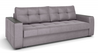 Диван прямой Сиэтл Тик-Так (декор Венге) ткань Tango light grey