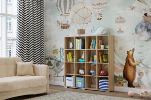 Стеллаж 3 (ш1378*г280*в1396мм) Дуб Сонома