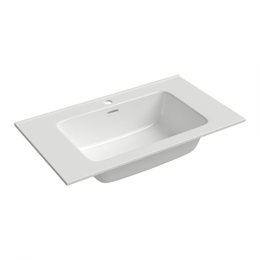 Aqueduto MONOLITO Раковина мебельная 800, прямой борт, белый глянцевый