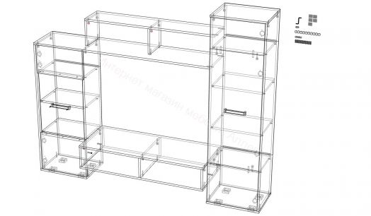 Гостиная "Александра 5" ЛДСП (Фант)
