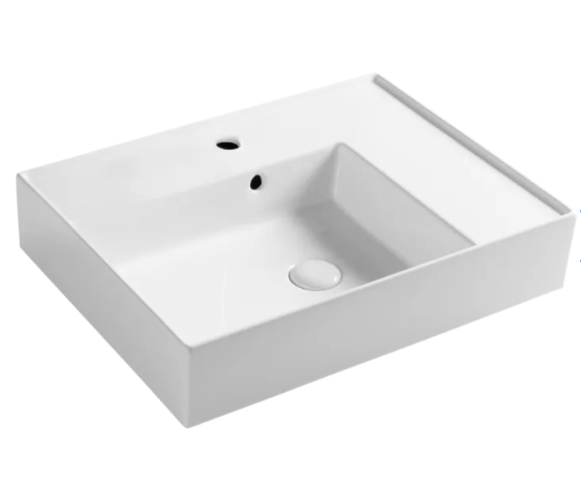 Изображение Раковина Olympia Drop DRP4360VS1 накладная/подвесная 60x46x15 см раковина слева