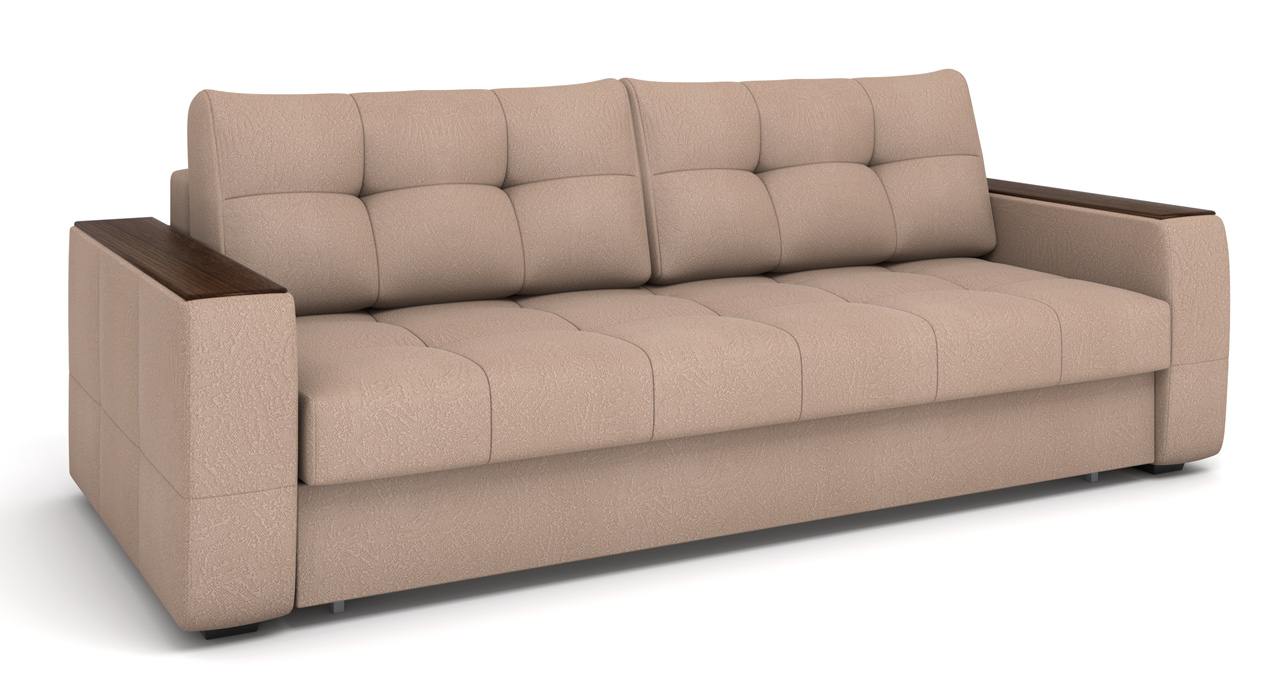 Диван прямой Сиэтл Тик-Так (декор Структурный кофе) ткань Dazzle Mocca