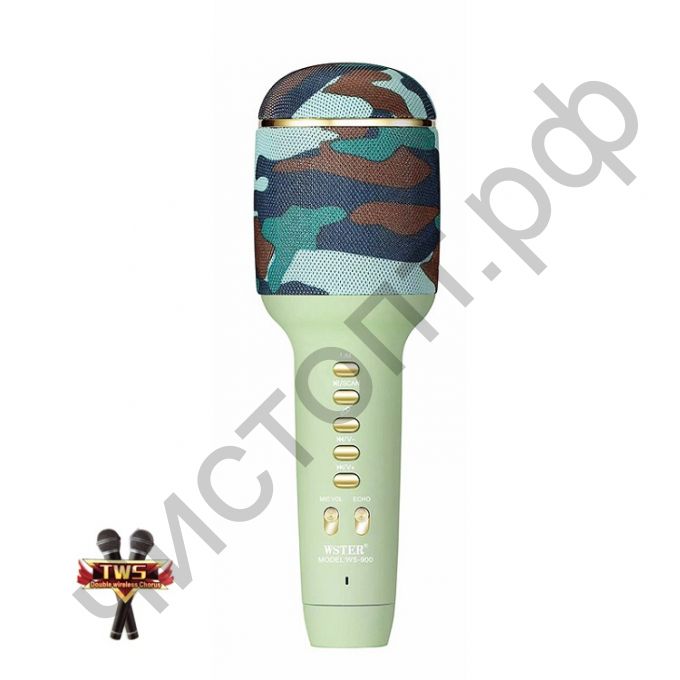 Микрофон Bluetooth WSTER WS-900 Камуфляж (Bluetooth, динамики, USB)