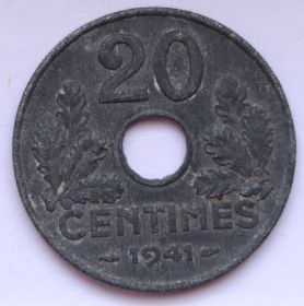 20 сантимов Франция 1941
