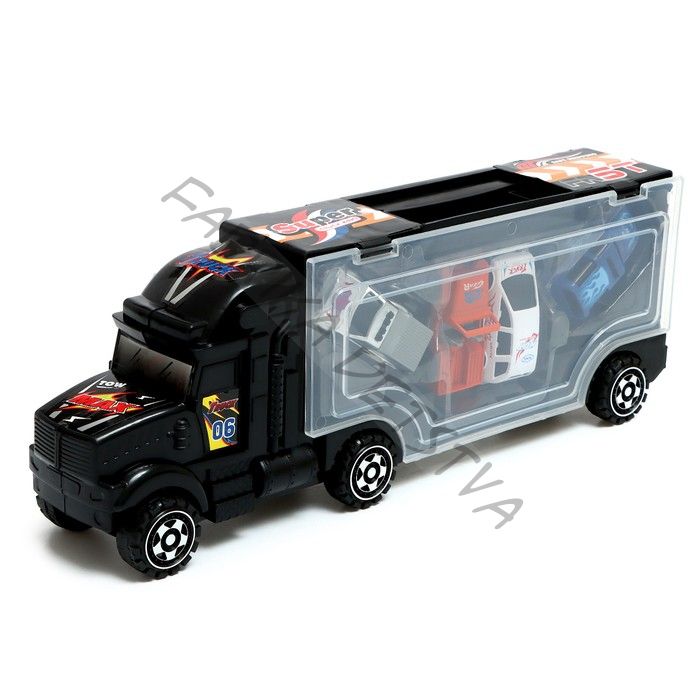 Автовоз детский с набором машинок, 4 шт., цвет МИКС