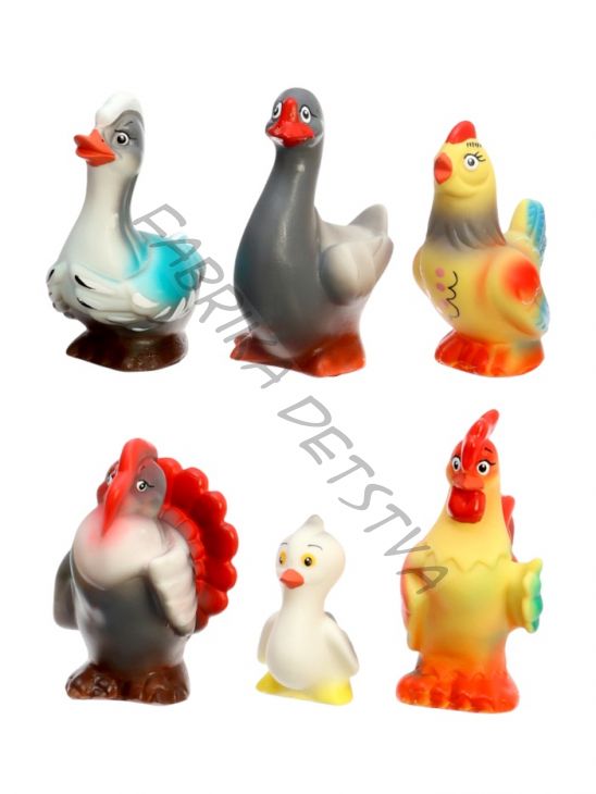 Резиновые игрушки «Птицеферма», набор 6 шт.