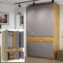 Шкаф 3-х створчатый ШК-002 "Бостон" Дуб крафт золотой/Шифер серый