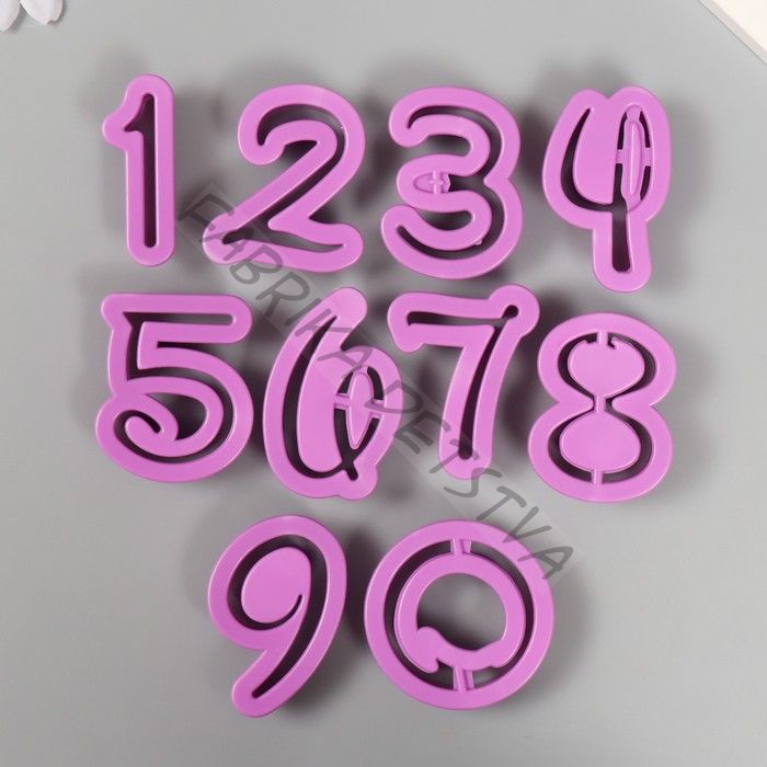 Каттер для полимерной глины «Цифры», набор 10 шт.