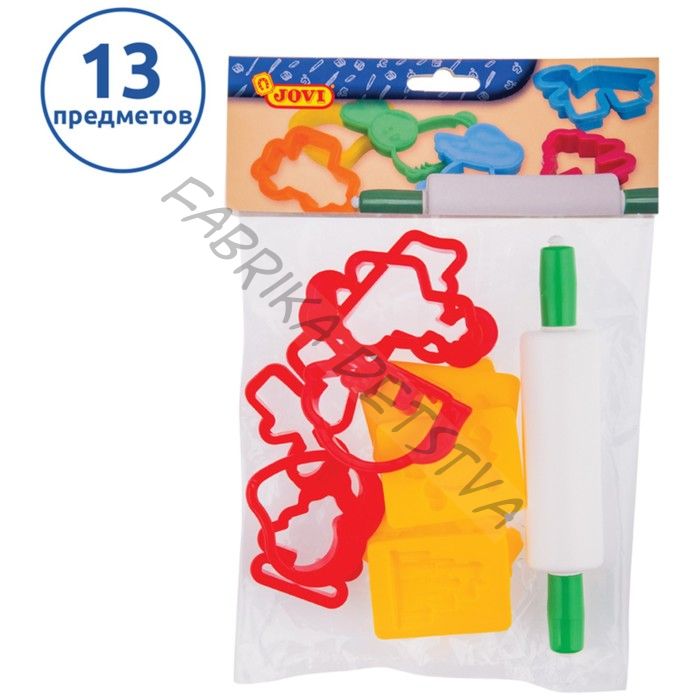 Набор для моделирования детский JOVI, 12 формочек и скалка, ДЛЯ МАЛЫШЕЙ
