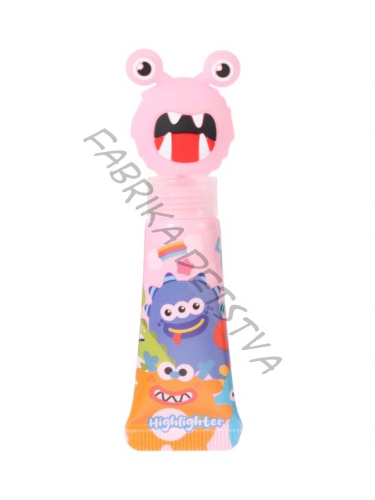 Маркер-текстовыделитель «Монстрик», скошенный наконечник, узел 5 мм, розовый